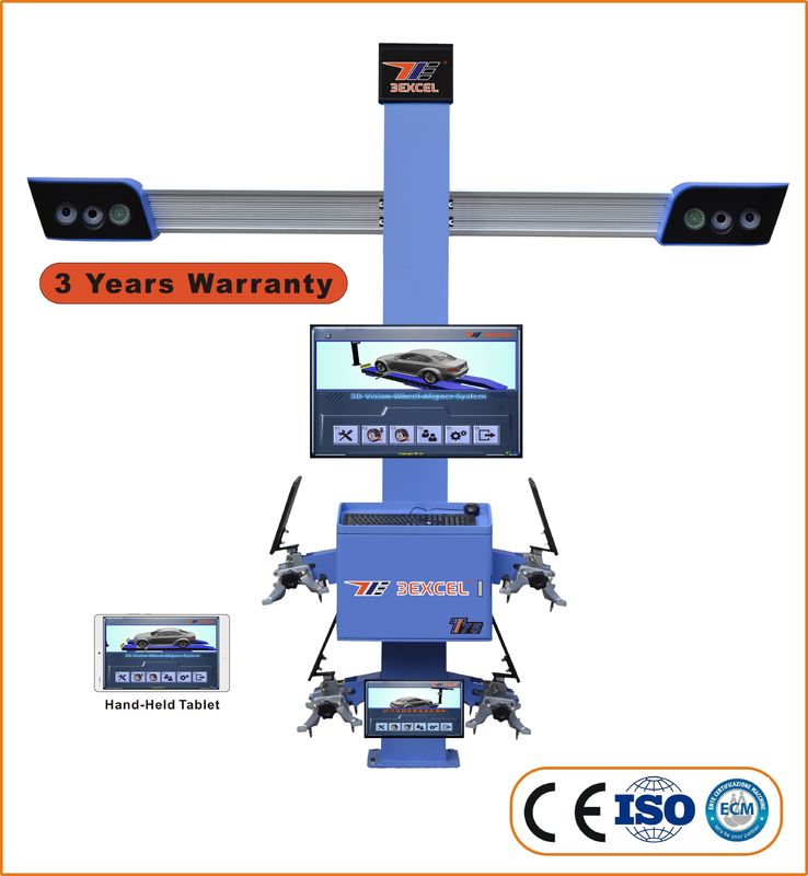 ISO 9001 210" Wheelbase 11" Clamp 3D Wheel Aligner T75